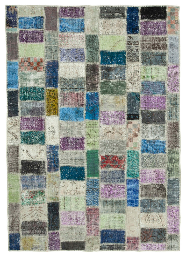 Rug N Carpet - Handwoven Anatolian 5' 7" x 7' 9" Vintage Patchwork Area Rug
