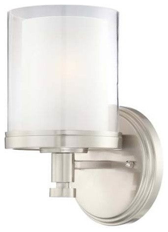 Contemporary Decker 1-Light Vanity, Brushed Nickel Finish