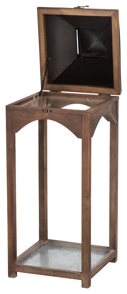 Set of 2 Farmhouse Wooden Lantern, Brown