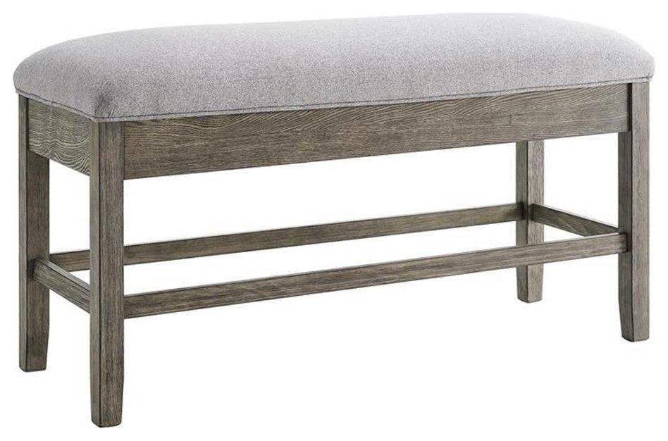 Steve Silver Grayson Gray Driftwood Storage Counter Bench