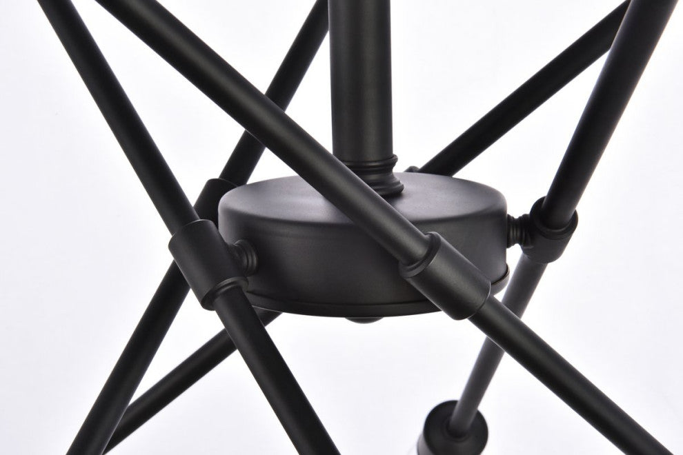 Aria 10 Lights Black Pendant With Hanging Rod