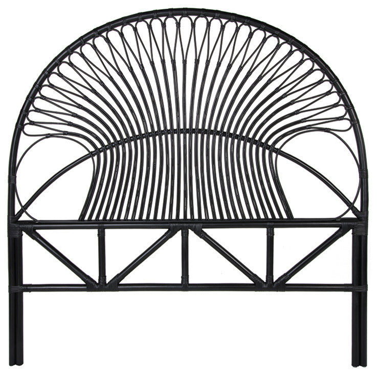 Rattan Loop Headboard Black, King