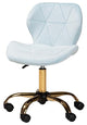 Savara Glam and Luxe Aqua Velvet Fabric and Gold Metal Swivel Office Chair