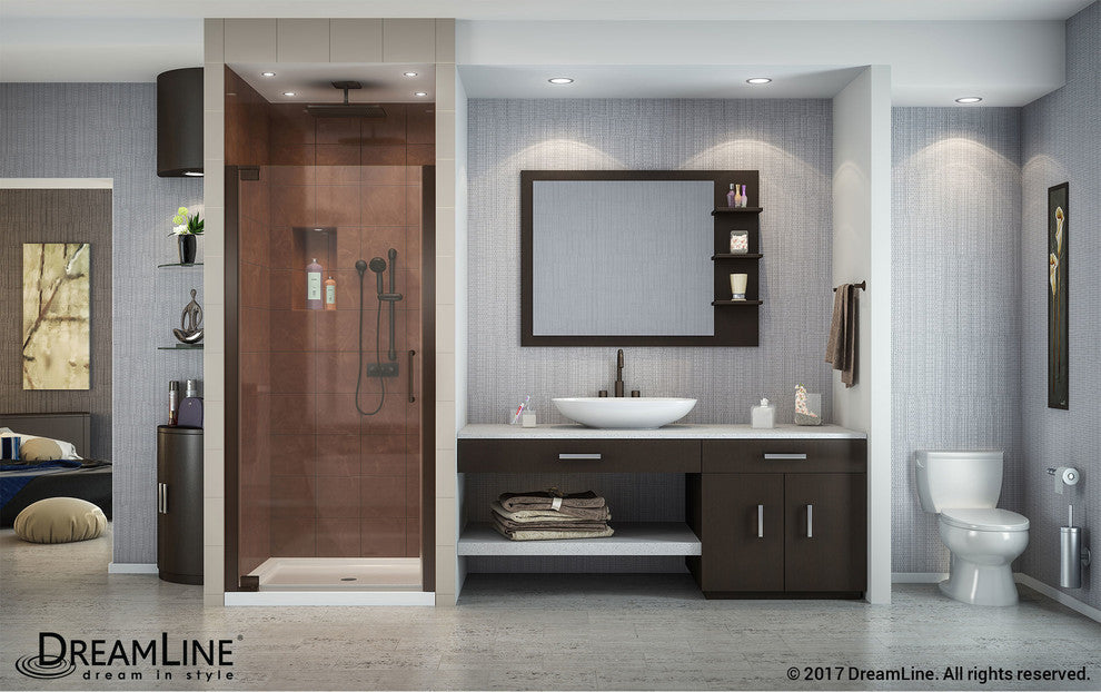 DreamLine Elegance 28.75"-30.75"x72" Pivot Shower Door, Oil Rubbed Bronze