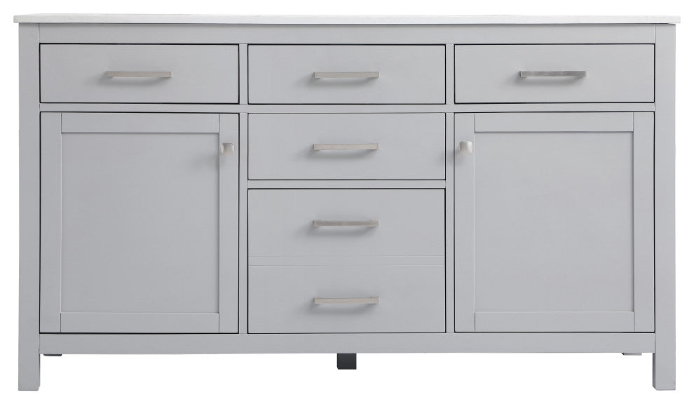 60" Double Bathroom Vanity, Grey