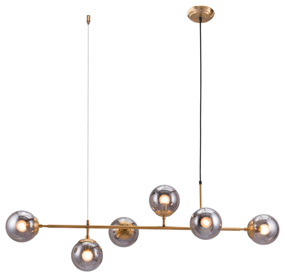 Pendant Ceiling Light Fixture, Glass, Steel Metal, Brass, Gold, Black, Lounge