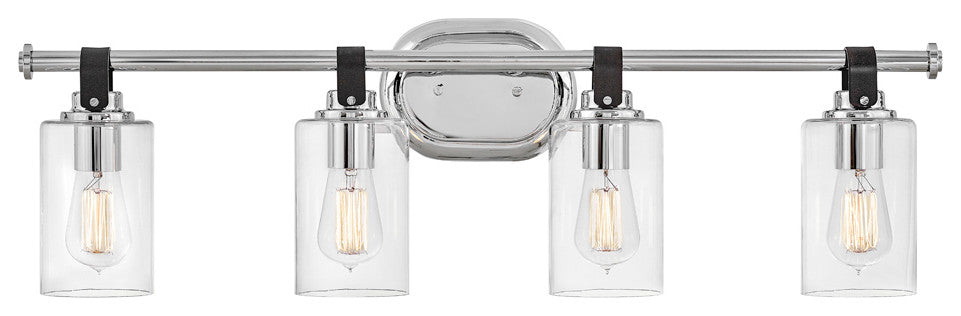 Hinkley Halstead Large Four Light Vanity, Chrome