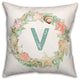 Coastal Christmas Monogram - V 18x18 Spun Poly Pillow