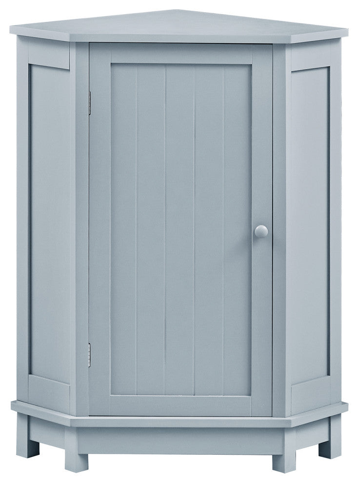 32" Freestanding Triangle Corner Bathroom Storage Cabinet, Blue