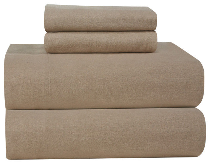 Pointehaven 170 Flannel Sheet Set, Linen, Twin