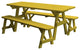 Pine Traditional Table With 2 Benches, Canary Yellow, 8 Foot, 2 Benches