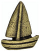 Simple Sailboat Knob, Antique Brass