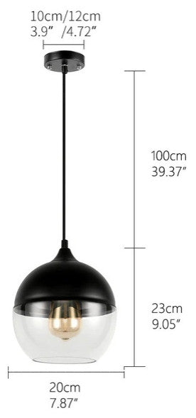 MIRODEMIÂ® Roquebrune-Cap-Martin Loft Chandelier for Kitchen, Black & Clear Cd