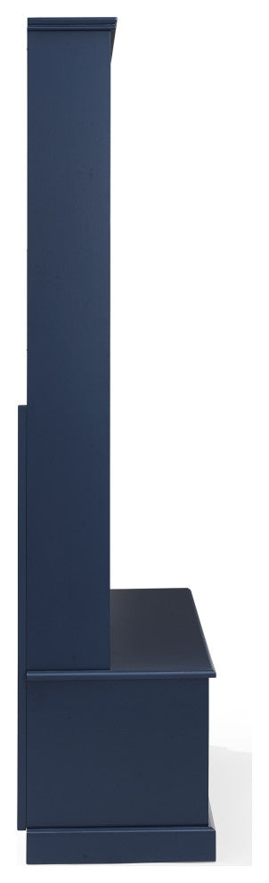 Landon 2Pc Wood Dining Chairs WithUpholstered Seat, Navy