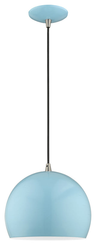 Livex Lighting Shiny Baby Blue 1-Light Mini Pendant