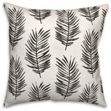 Black Fern Pattern 18x18 Indoor/Outdoor Pillow