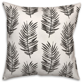 Black Fern Pattern 18x18 Indoor/Outdoor Pillow