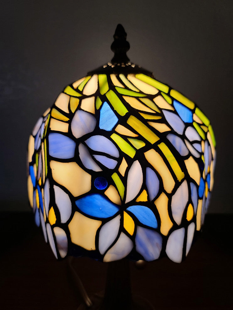 Tiffany Style Floral Mini Table Lamp 15" Tall