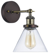 IRONCLAD, Industrial-style 1 Light Rubbed Bronze Wall Sconce, 7" Wide