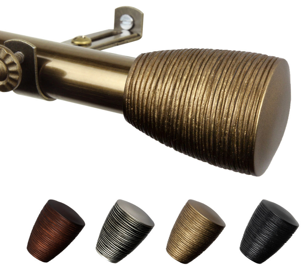 Anya 13/16" Curtain Rod, Antique Brass, 66-120"