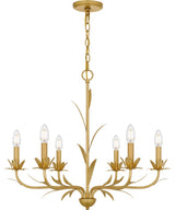 Maria 6-Light Chandelier, Gold Leaf
