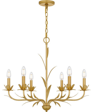 Maria 6-Light Chandelier, Gold Leaf