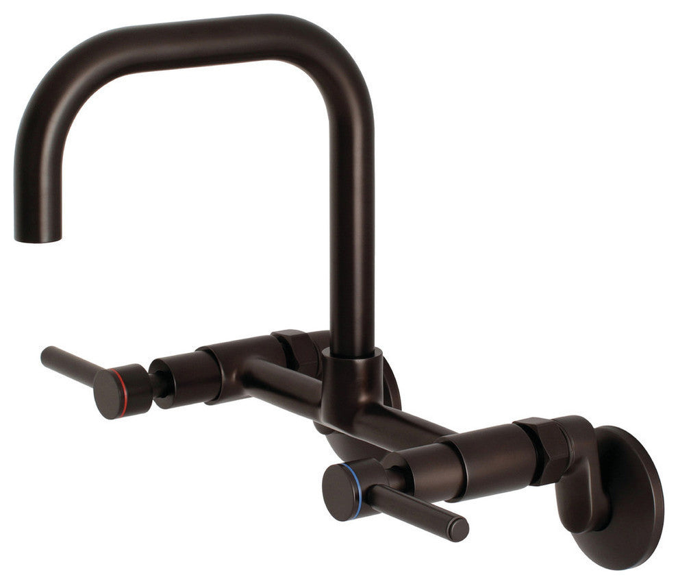 Kingston Brass Two-Handle Wall Mount Kitchen Faucet, Oil Rubbed Bronze