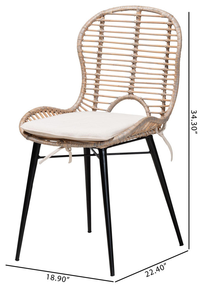 Sheryl Rattan Dining Chairs, Set of 2, Gray Wash
