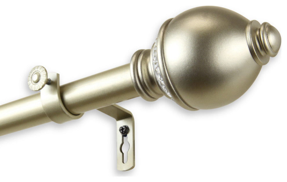 Anthea 1" Curtain Rod, Light Gold, 66-120"