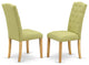 Celina Parson Chair With Oak Leg And Linen Fabric Limelight - Set Of 2