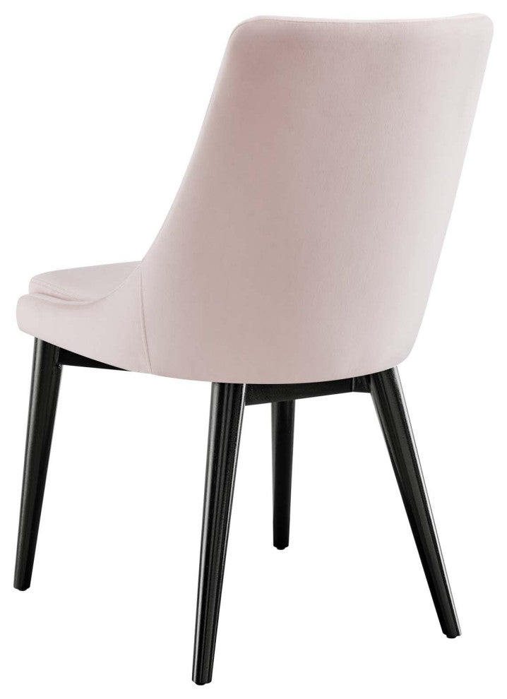 Side Dining Chair, Pink, Velvet, Modern, Kitchen Bistro Restaurant Hospitality