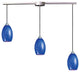 Mulinello 3-Light Satin Nickel Pendant, Sapphire Glass
