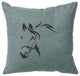 Image Pillow 16x16 Horse Profile Linen Ocean
