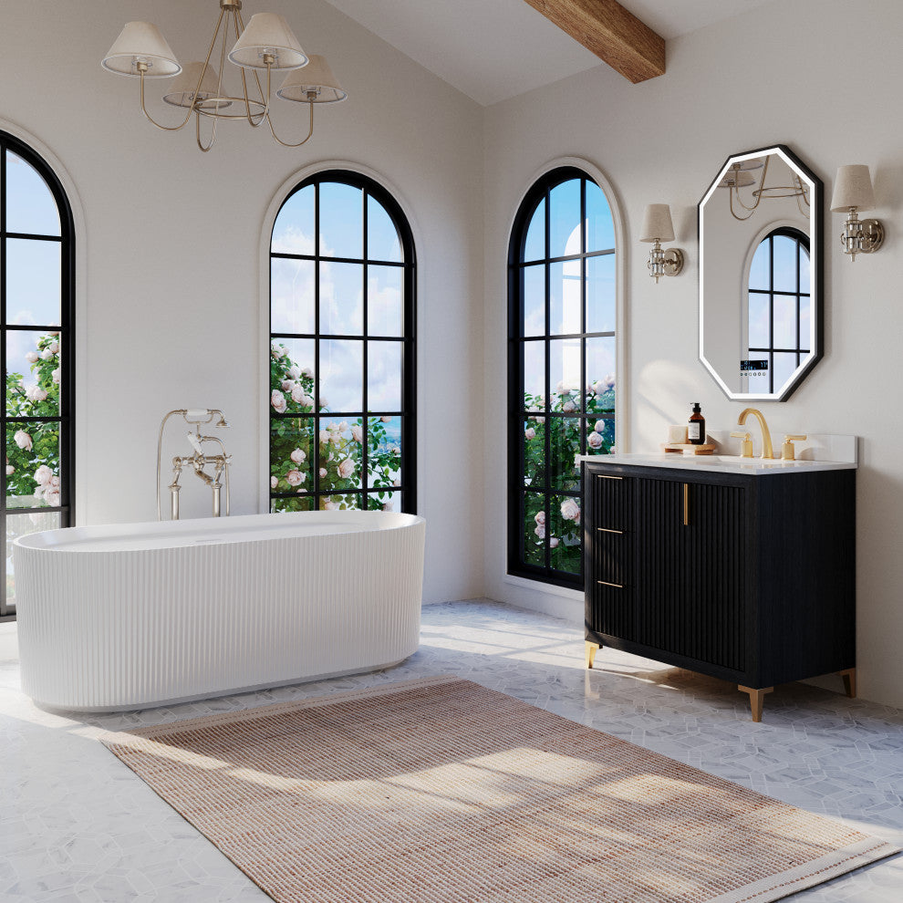 Turlington Bath Vanity Set, Black Oak, 36"