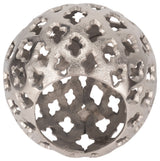 Metal, 6" Cut-Out Orb, Silver