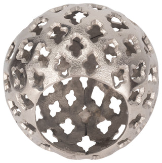 Metal, 6" Cut-Out Orb, Silver