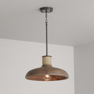 Capital Lighting 340312 Jacob 17"W Pendant - Grey Wash / Iron Silk