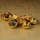 Ohanna Cluster of 8 Serving Bowls, Gold