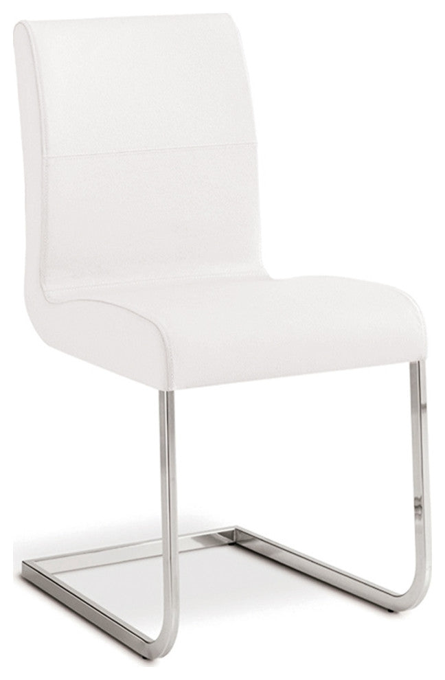 Casabianca Home Stella Italian Leather Dining Chair, White