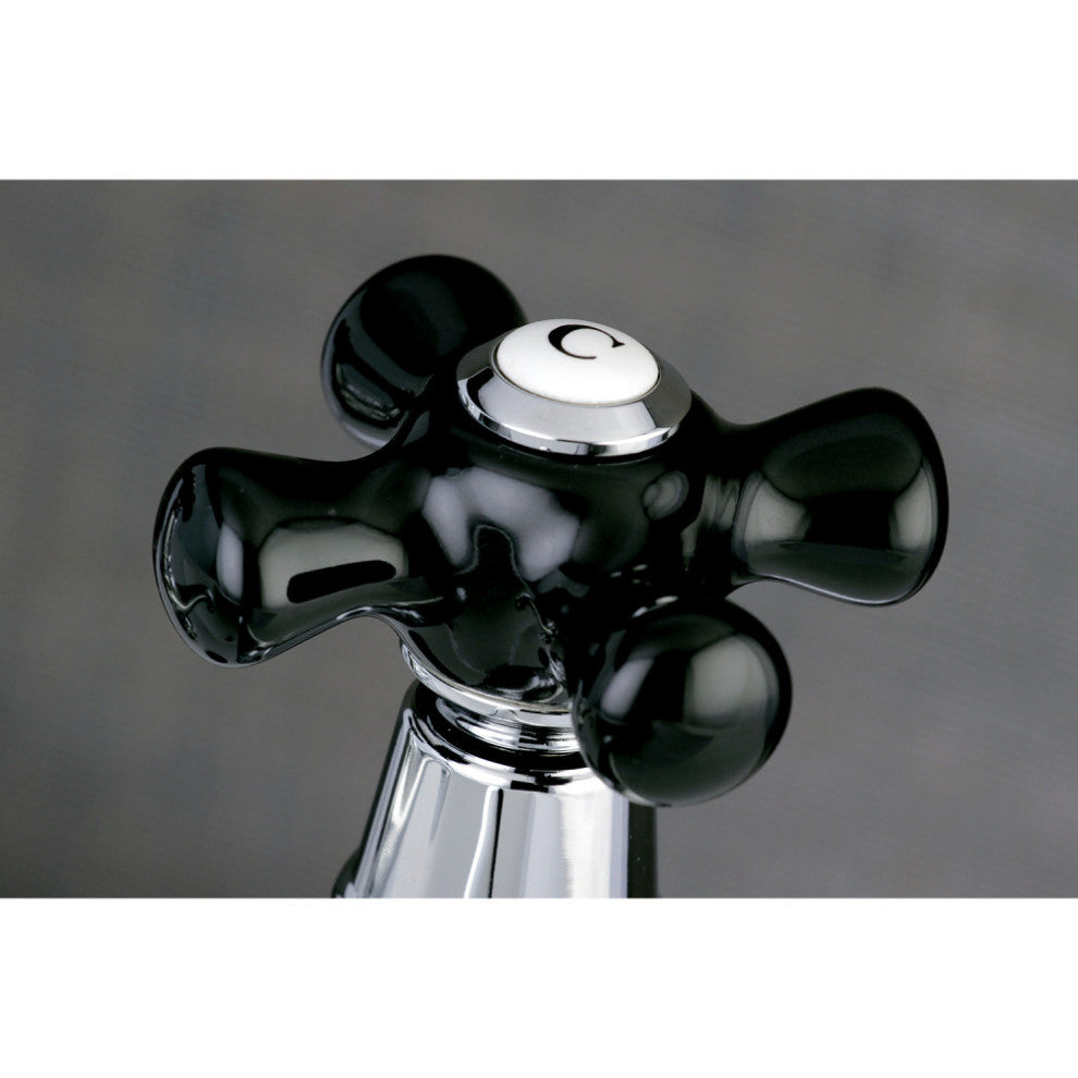 Kingston Brass Basin Faucet With Cross Handle, Polished Chrome