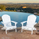 GDF Studio Katherine Outdoor Reclining Wood Adirondack Chairs, Set of 2, White