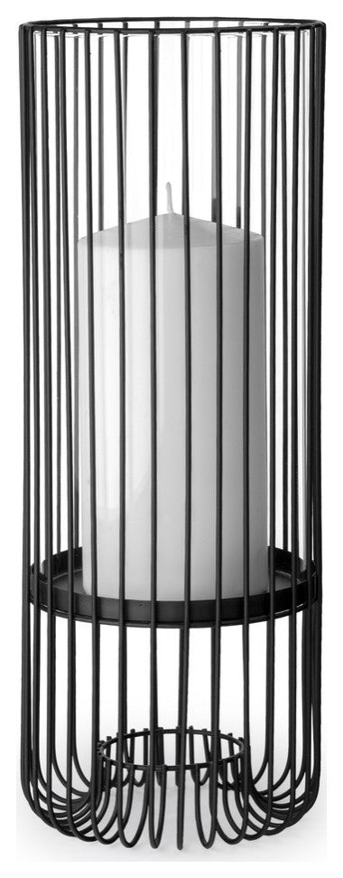 Velo II Table Candle Holder, Large, Black