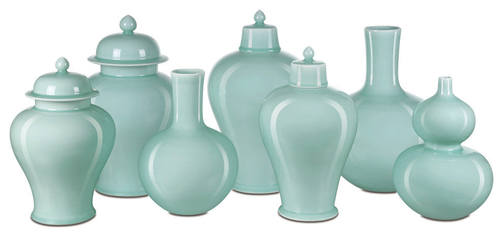 Celadon Medium Green Straight Neck Vase