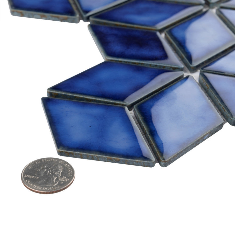 Hudson Rhombus Porcelain Mosaic Tile Sample