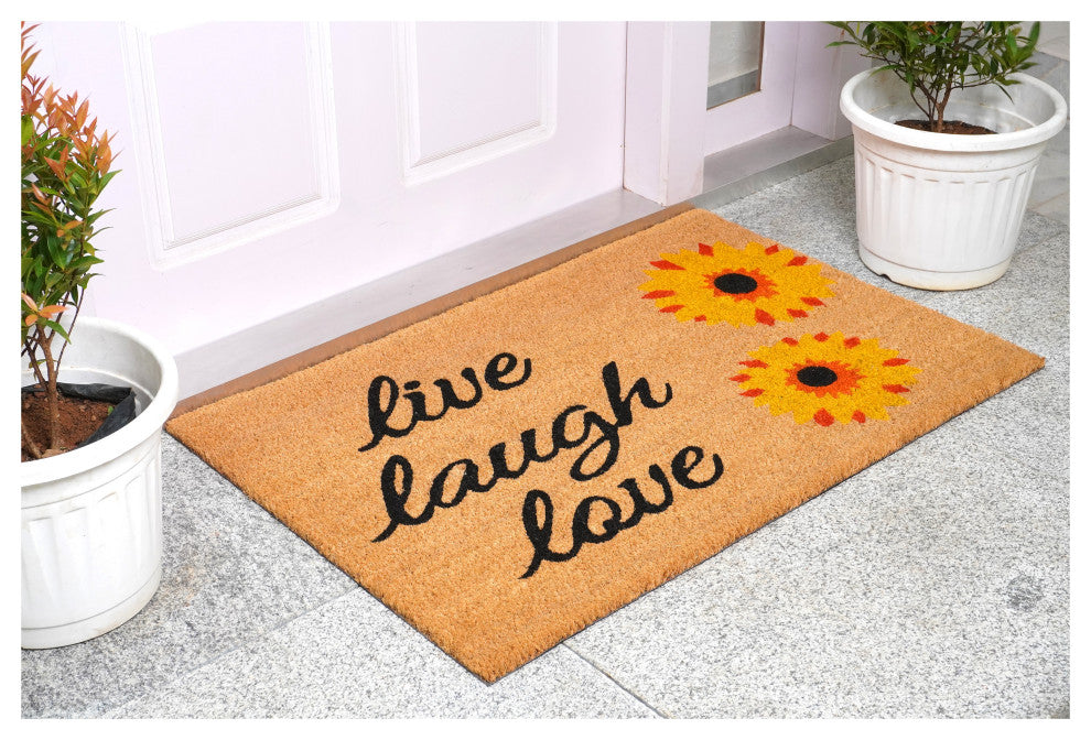 Sunflower Live Laugh Love Doormat, 24"x36"