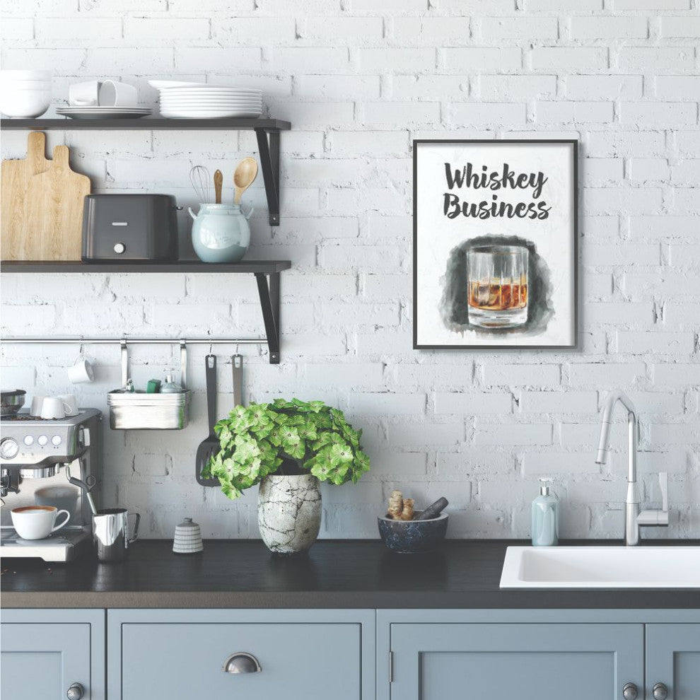 Stupell Industries Whiskey Business Bar Kitchen Drawing, 16 x 20