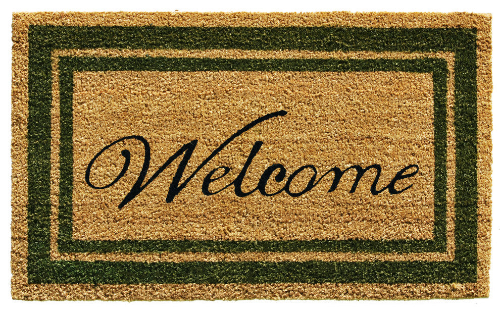 Calloway Mills Sage Green Border Welcome Doormat, 18"x30"