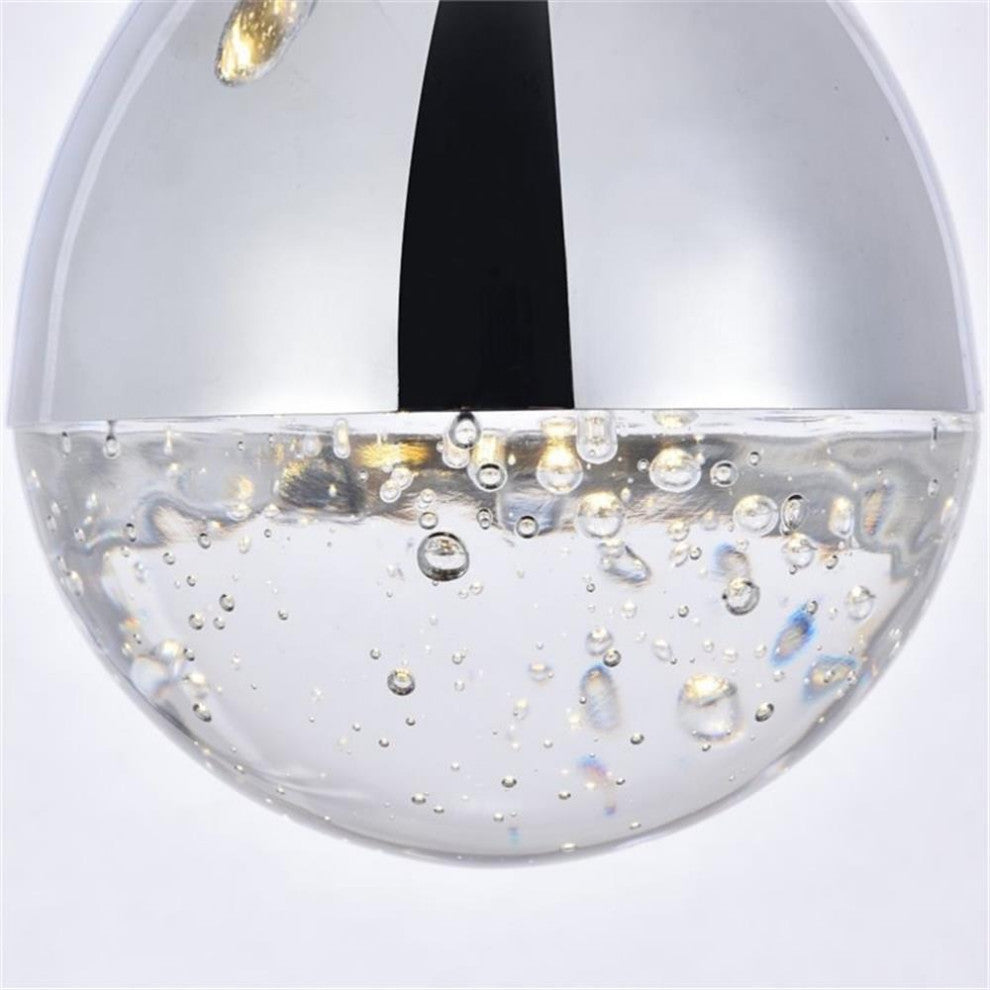 Elegant Lighting Amherst 3 Light Clear LED Pendant in Chrome