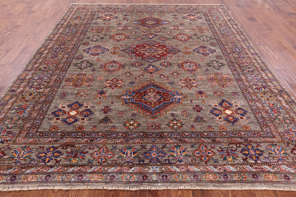 8' 1" X 9' 7" Super Kazak Hand Knotted Rug Q5565