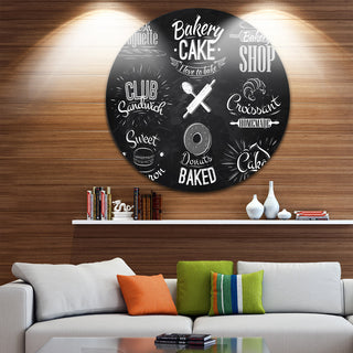 Bakery Characters, Digital Art Large Disc Metal Wall Art, 23"